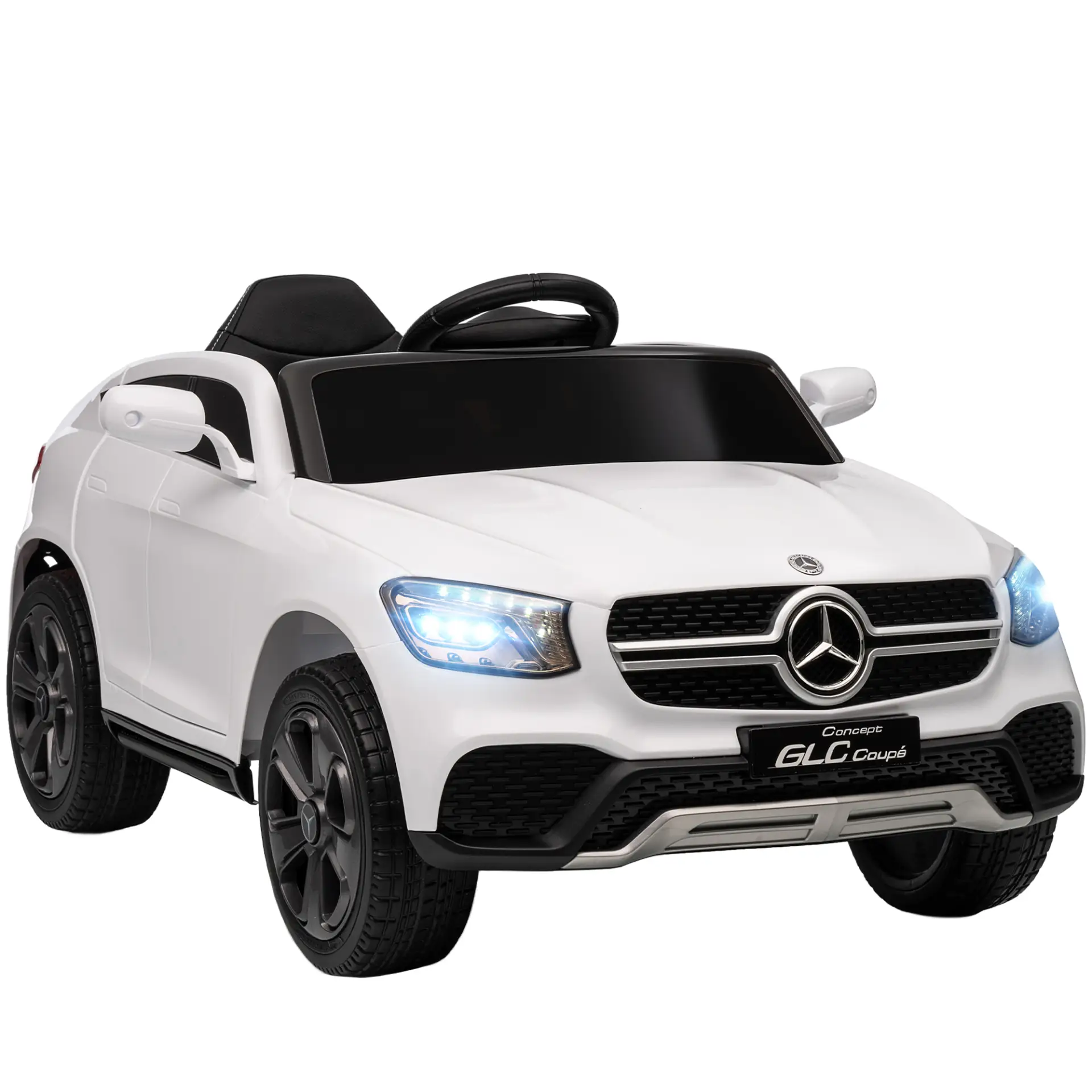 AIYAPLAY Mercedes-Benz GLC Licensed Kids Ride on Car with Remote Control, Soft Start, MP3, LED Headlights, White by All Mart Bristol Ltd