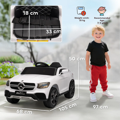 AIYAPLAY Mercedes-Benz GLC Licensed Kids Ride on Car with Remote Control, Soft Start, MP3, LED Headlights, White by All Mart Bristol Ltd