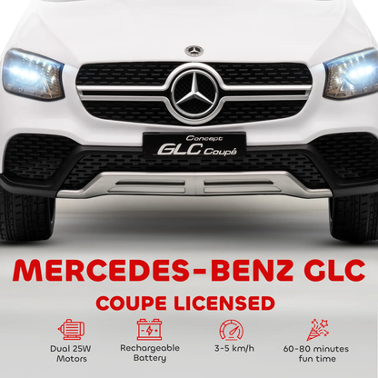AIYAPLAY Mercedes-Benz GLC Licensed Kids Ride on Car with Remote Control, Soft Start, MP3, LED Headlights, White by All Mart Bristol Ltd