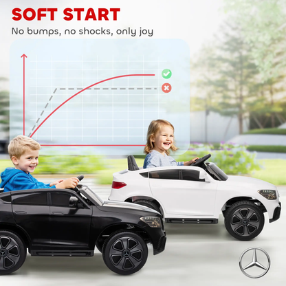 AIYAPLAY Mercedes-Benz GLC Licensed Kids Ride on Car with Remote Control, Soft Start, MP3, LED Headlights, White by All Mart Bristol Ltd