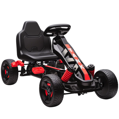 AIYAPLAY Pedal Go Kart for Kids Aged 3-6 Years, with Freewheel System, Brake, EVA Anti-Slip Wheels, Red by All Mart Bristol Ltd