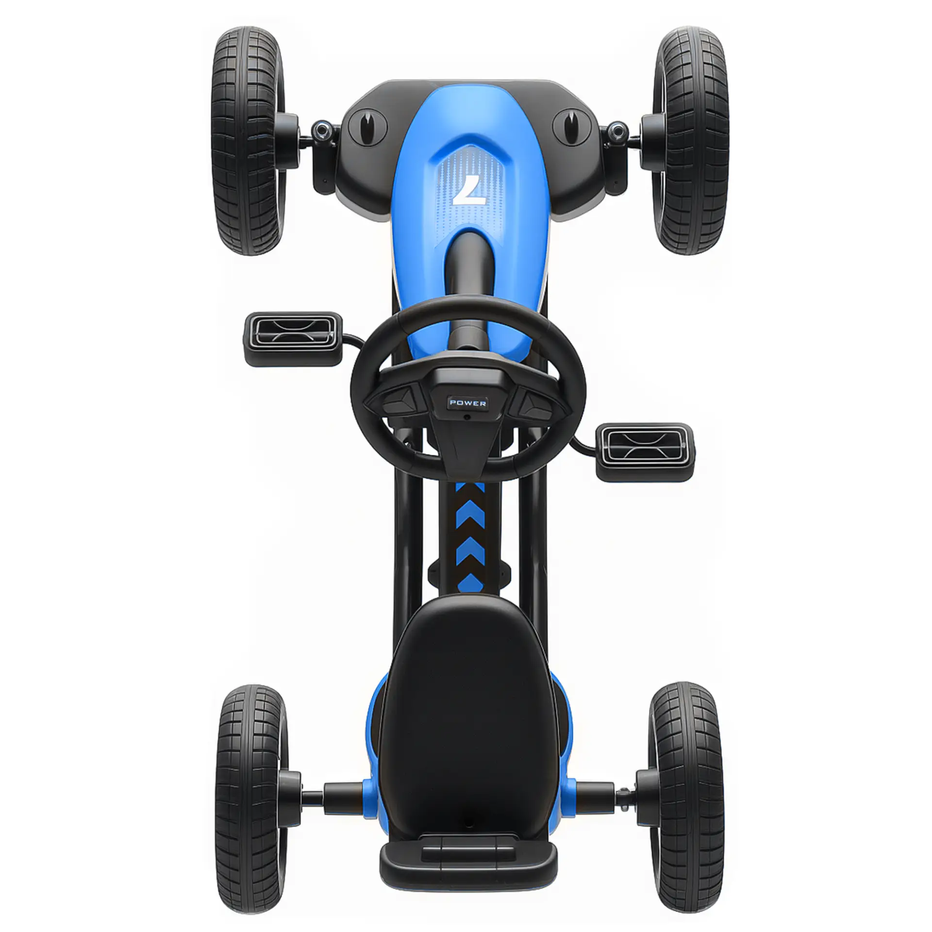 AIYAPLAY Pedal Go Kart for Kids 2-5 Years, with Silent EVA Wheels, Metal Frame, Blue by All Mart Bristol Ltd