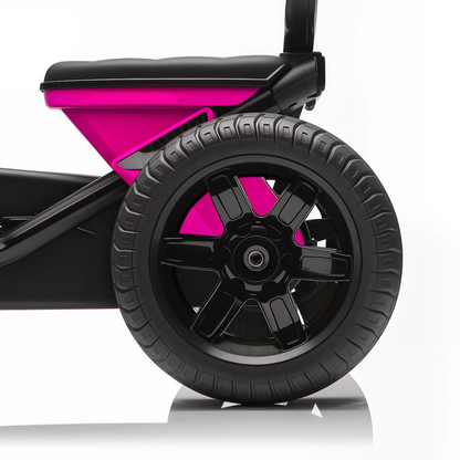 AIYAPLAY Pedal Go Kart for Kids 2-5 Years, with Silent EVA Wheels, Metal Frame, Pink by All Mart Bristol Ltd
