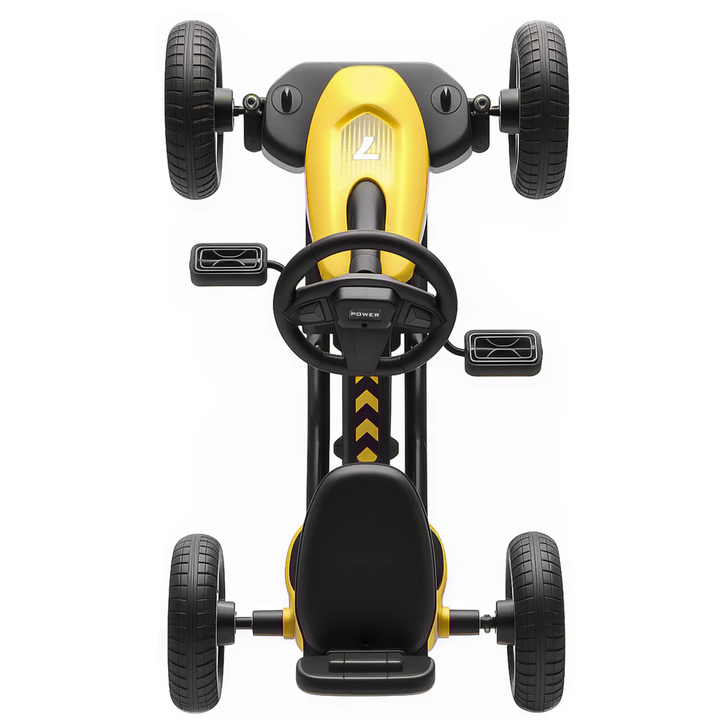 AIYAPLAY Pedal Go Kart for Kids 2-5 Years, with Silent EVA Wheels, Metal Frame, Yellow by All Mart Bristol Ltd