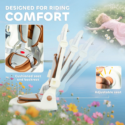 AIYAPLAY 5 in 1 Kids Trike with Adjustable Backrest, Toddler Tricycle with Push Handlebar, Adjustable Backrest, Cream White by All Mart Bristol Ltd