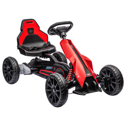 HOMCOM 12V Electric Go-Kart for Kids, Ride-On Racing Go-Kart, with Forward and Reversing Functions, for Ages 3-8 Years - Red by All Mart Bristol Ltd