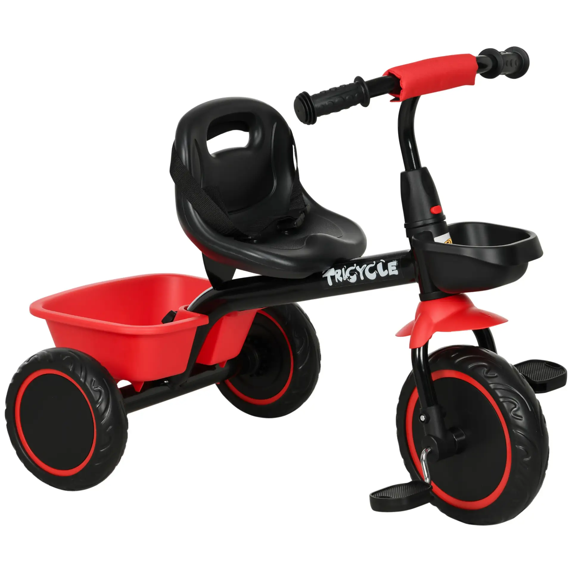 AIYAPLAY Kids Trike for 2-5 Years with Adjustable Seat, Pedal, Baskets, Red by All Mart Bristol Ltd