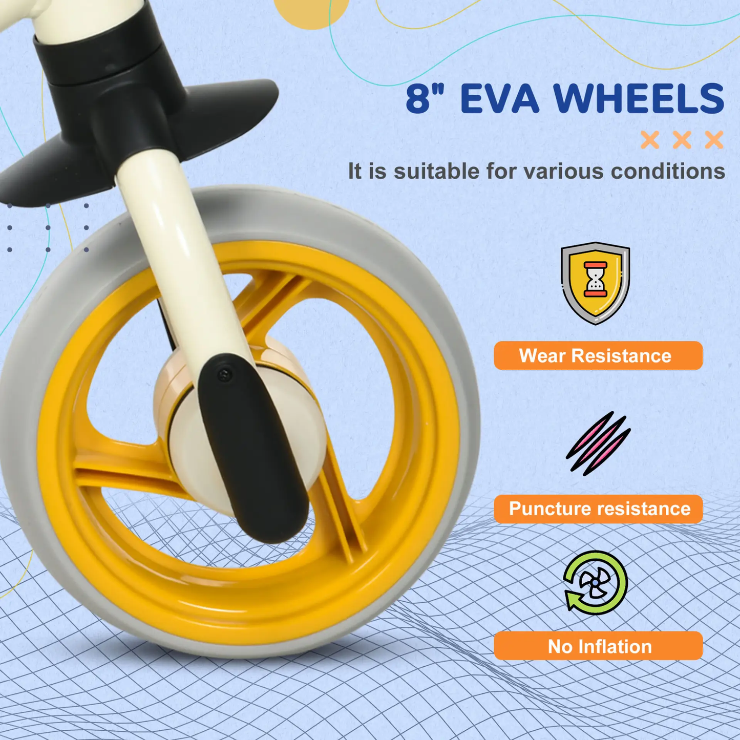 AIYAPLAY 8" Balance Bike, Lightweight Training Bike for Children, with Adjustable Seat, EVA Wheels, Easy installation - Orange by All Mart Bristol Ltd