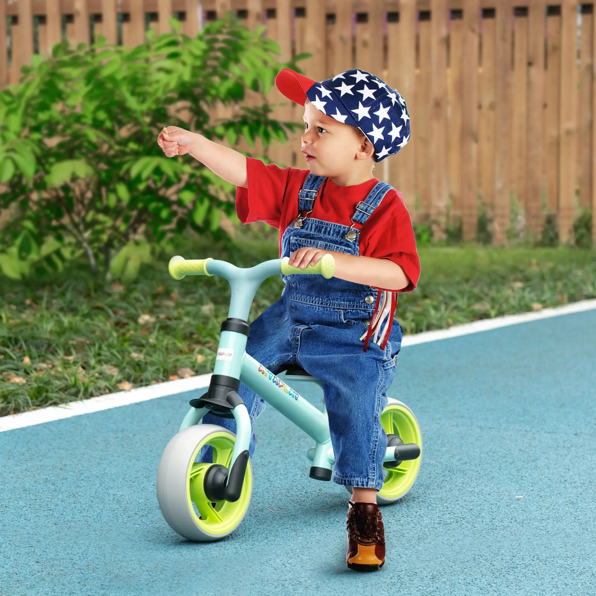 AIYAPLAY 8" Balance Bike, Lightweight Training Bike for Children, with Adjustable Seat, EVA Wheels, Easy installation - Green by All Mart Bristol Ltd