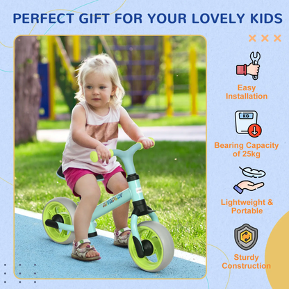 AIYAPLAY 8" Balance Bike, Lightweight Training Bike for Children, with Adjustable Seat, EVA Wheels, Easy installation - Green by All Mart Bristol Ltd