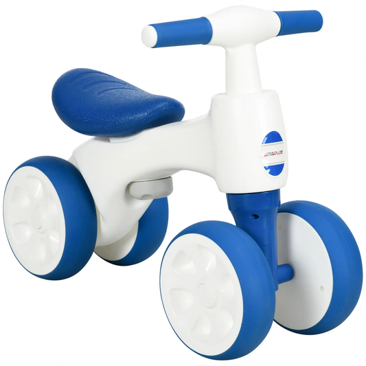 AIYAPLAY Balance Bike for Ages 18-36 Months, with Anti-Slip Handlebars, Four Wheels, No Pedal - Blue by All Mart Bristol Ltd