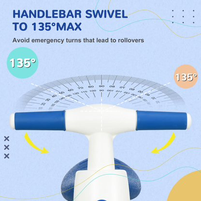 AIYAPLAY Balance Bike for Ages 18-36 Months, with Anti-Slip Handlebars, Four Wheels, No Pedal - Blue by All Mart Bristol Ltd
