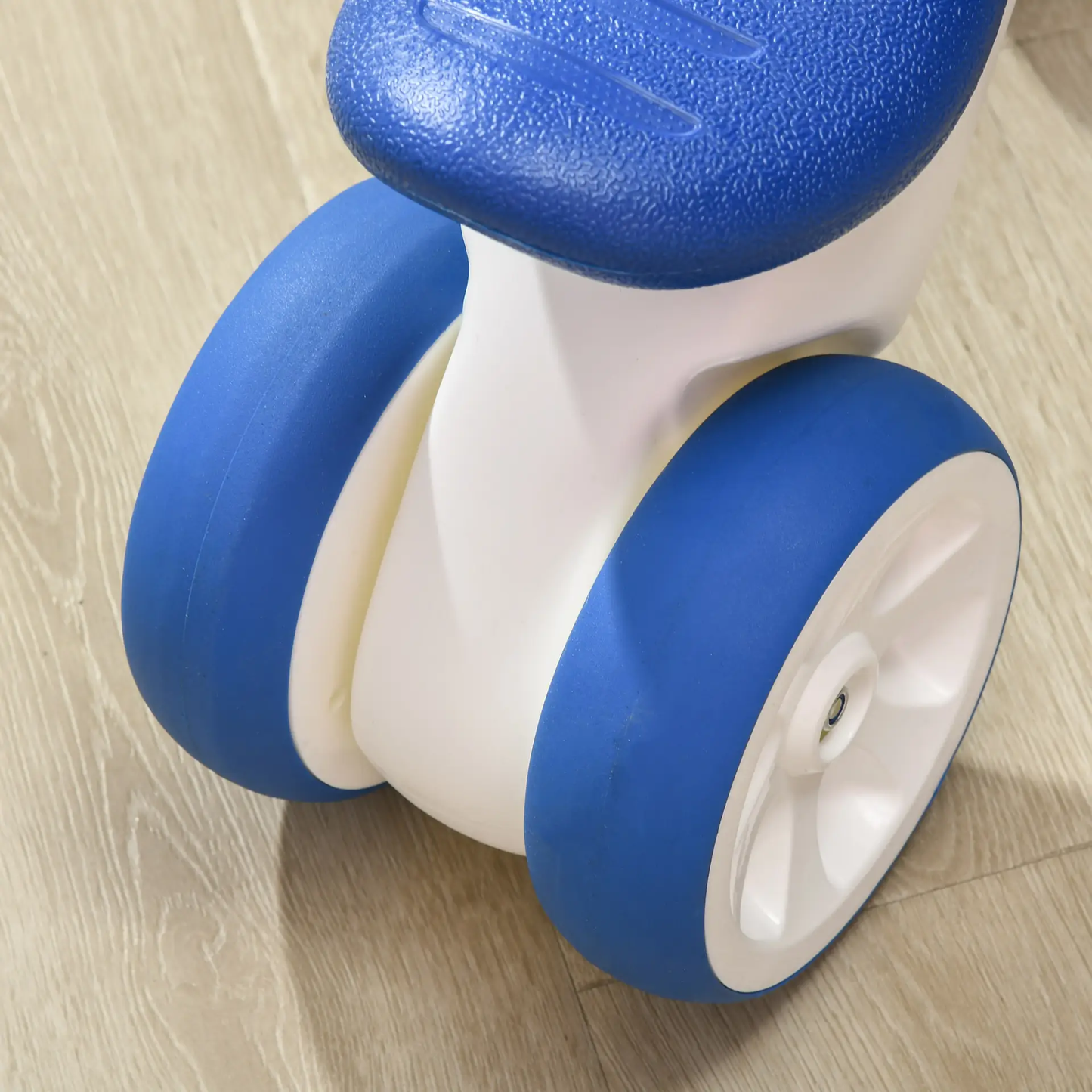 AIYAPLAY Balance Bike for Ages 18-36 Months, with Anti-Slip Handlebars, Four Wheels, No Pedal - Blue by All Mart Bristol Ltd
