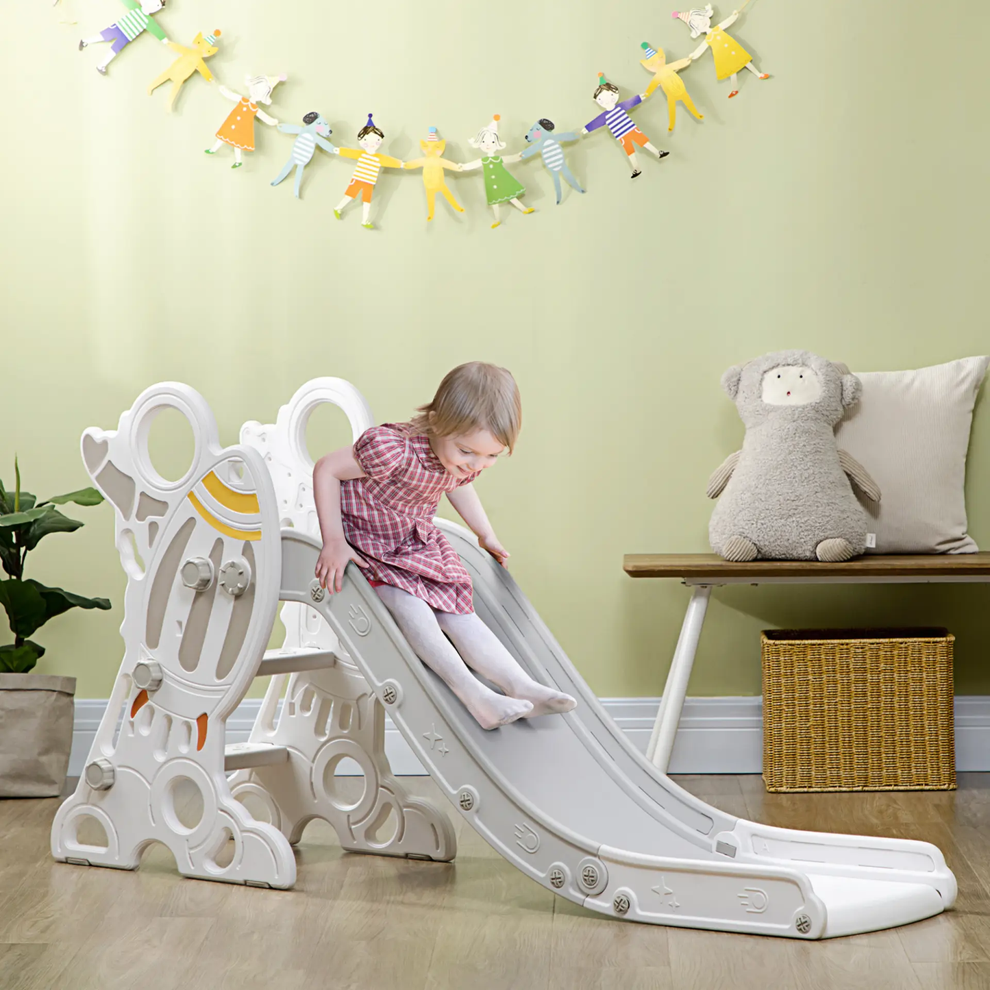 AIYAPLAY Space-Themed Baby Slide Freestanding Slide for Kids, for Ages 1.5-3 Years - Grey by All Mart Bristol Ltd