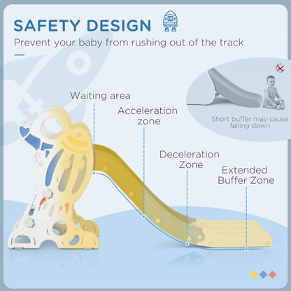 AIYAPLAY Space-Themed Baby Slide, Indoor Freestanding Kids Slide, for Ages 1.5-3 Years - Blue by All Mart Bristol Ltd
