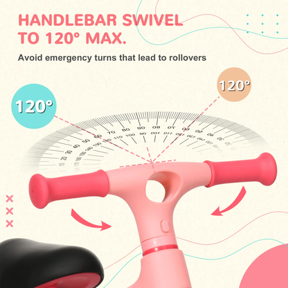 AIYAPLAY Baby Balance Bike, with Adjustable Seat, for 1.5-3 Years - Pink by All Mart Bristol Ltd