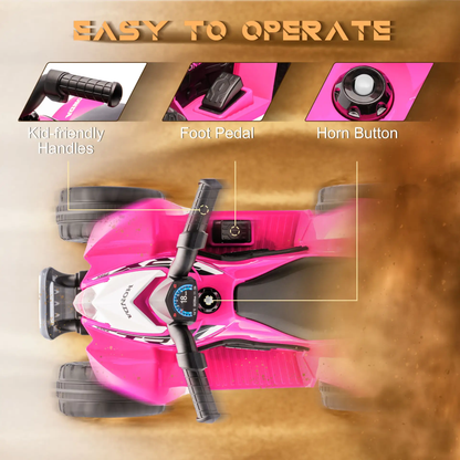 AIYAPLAY Honda Licensed Kids Electric Quad Bike, 6V ATV Ride On for Ages 1.5-3 Years, Pink by All Mart Bristol Ltd