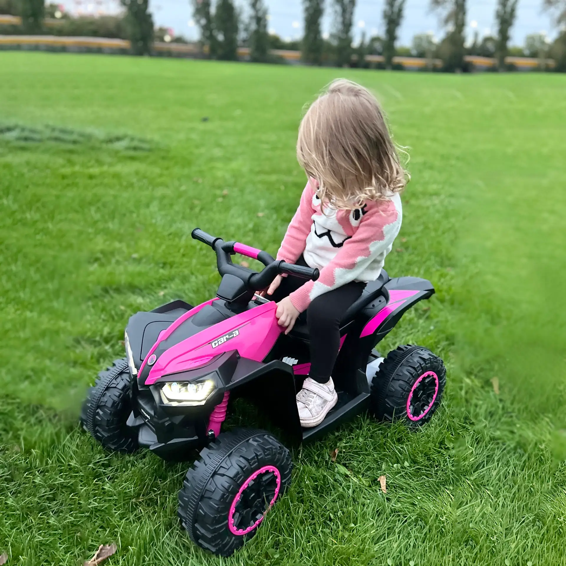 HOMCOM 12V Ride-On Quad Bike w/ Music, Horn, for Ages 3-5 Years - Pink by All Mart Bristol Ltd