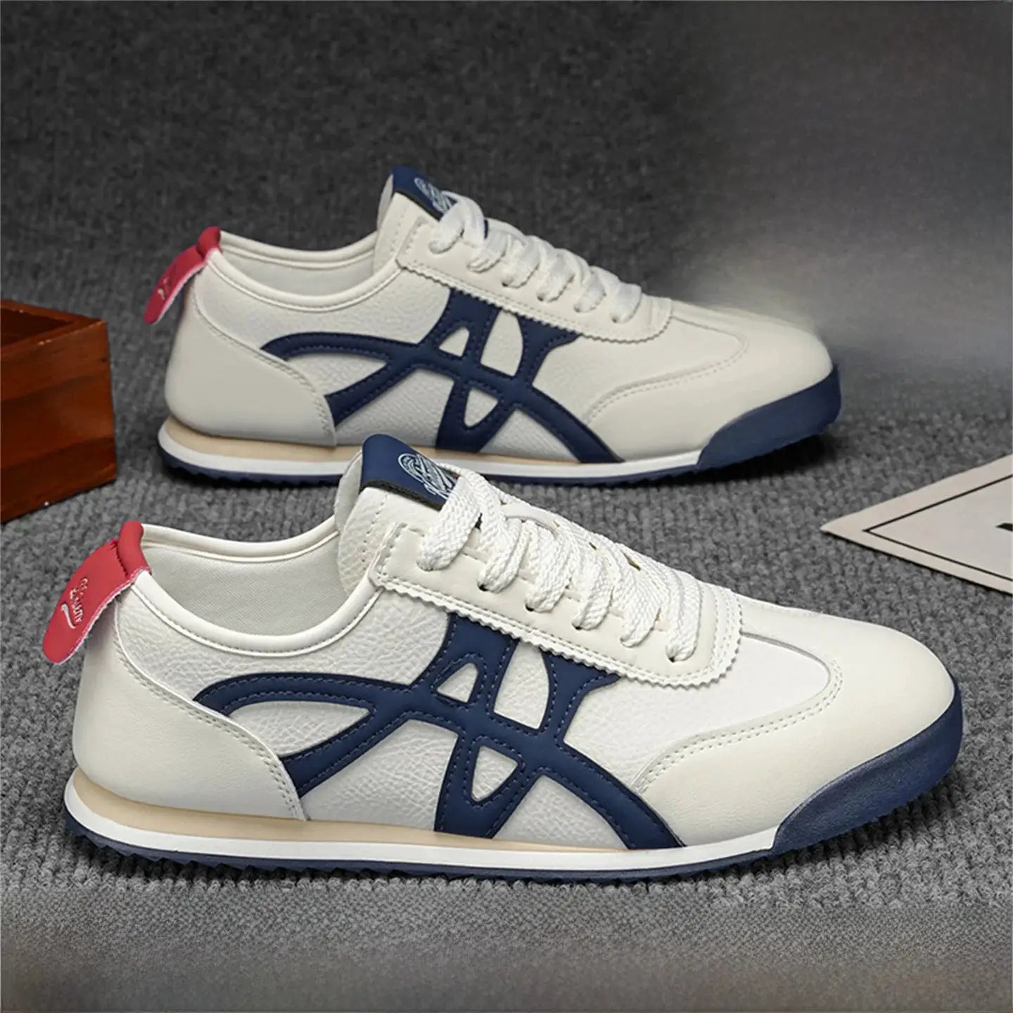 Pu'er Agan Men's Shoes Casual Flat Leather Dequn Shoes Spring 2026 New Trend Brand High-End Sensation White Sneakers by All Mart Bristol Ltd