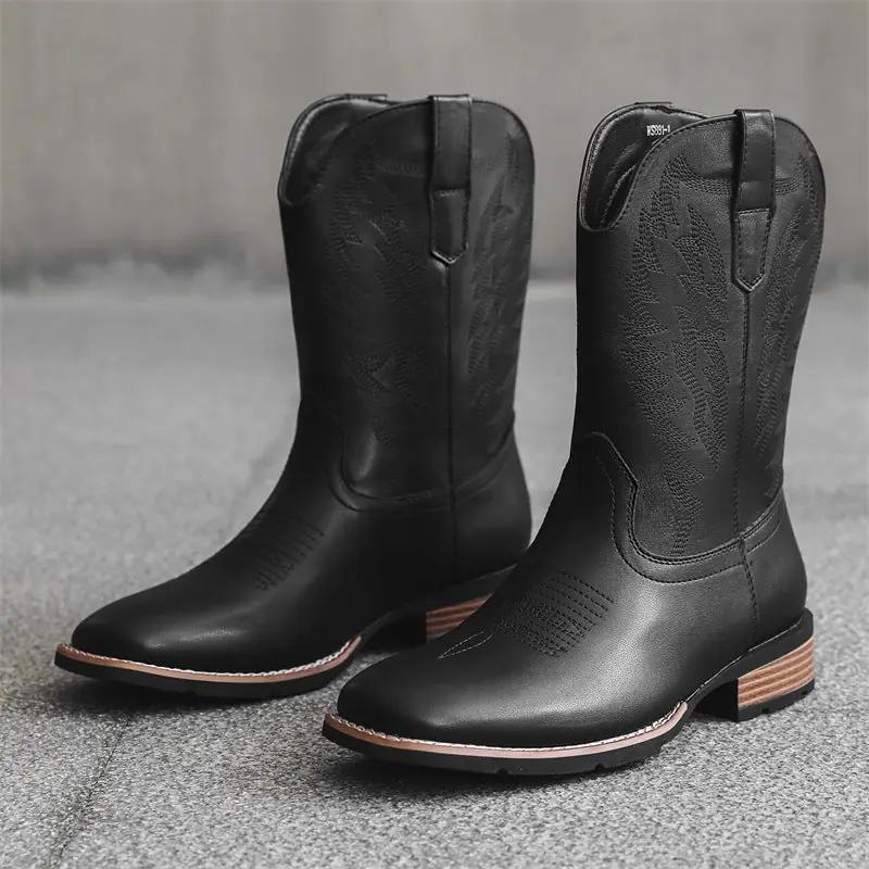 Western Denim Boots Fashion Embroidered by Dropshipman