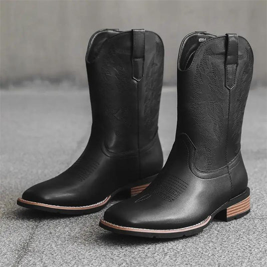 Western Denim Boots Fashion Embroidered by Dropshipman