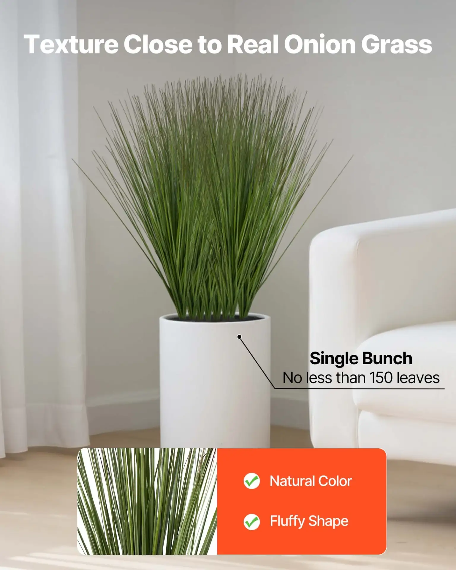 VEVOR Artificial Grass Plant, 686mm Faux Onion Grass Fake Greenery Shrubs Plant, Premium PVC for Indoor Outdoor House Home Garden Office Room Décor, Housewarming, 8 Pack Green by All Mart Bristol Ltd