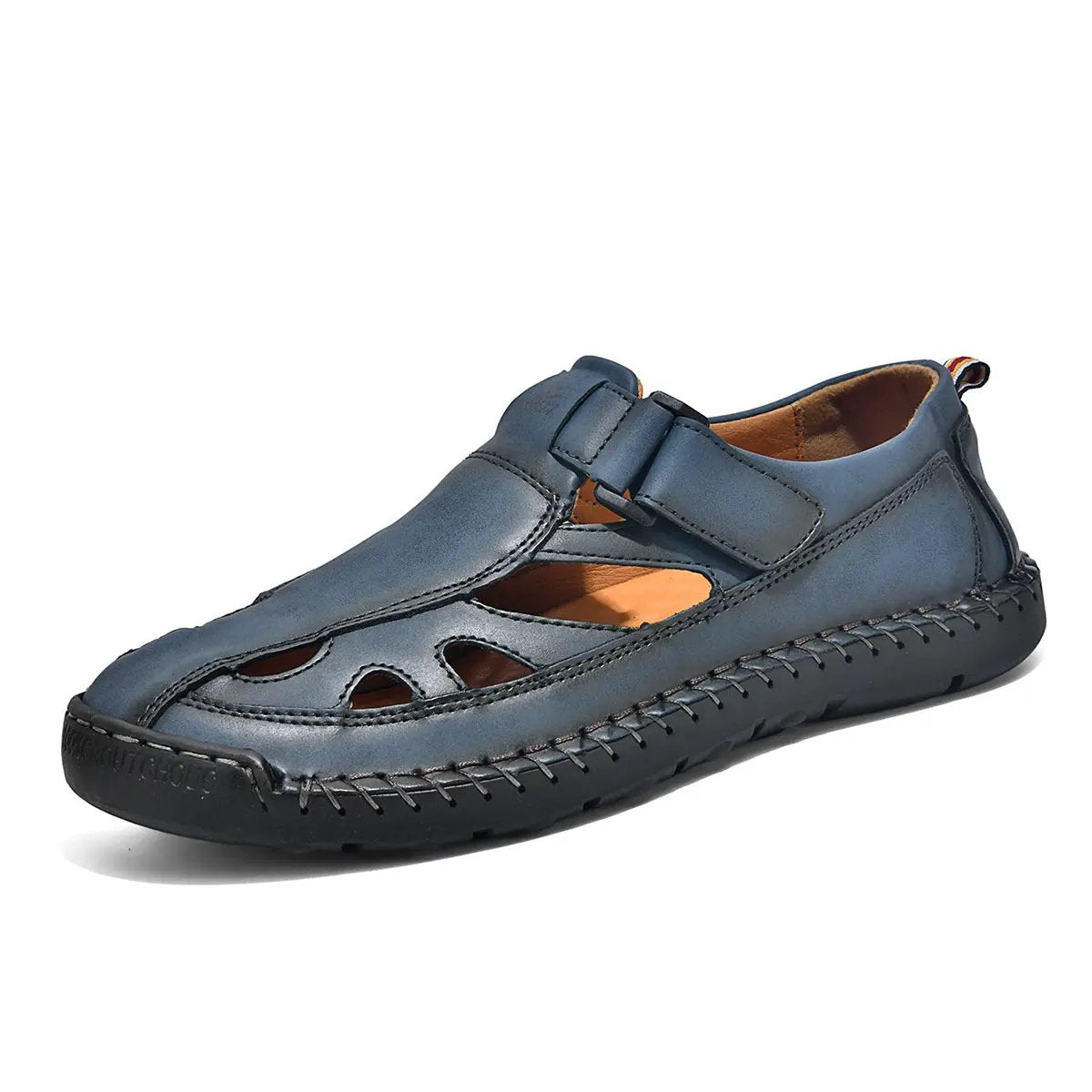 Breathable Hand-Sewn Mens Closed-Toe Sandals by Dropshipman