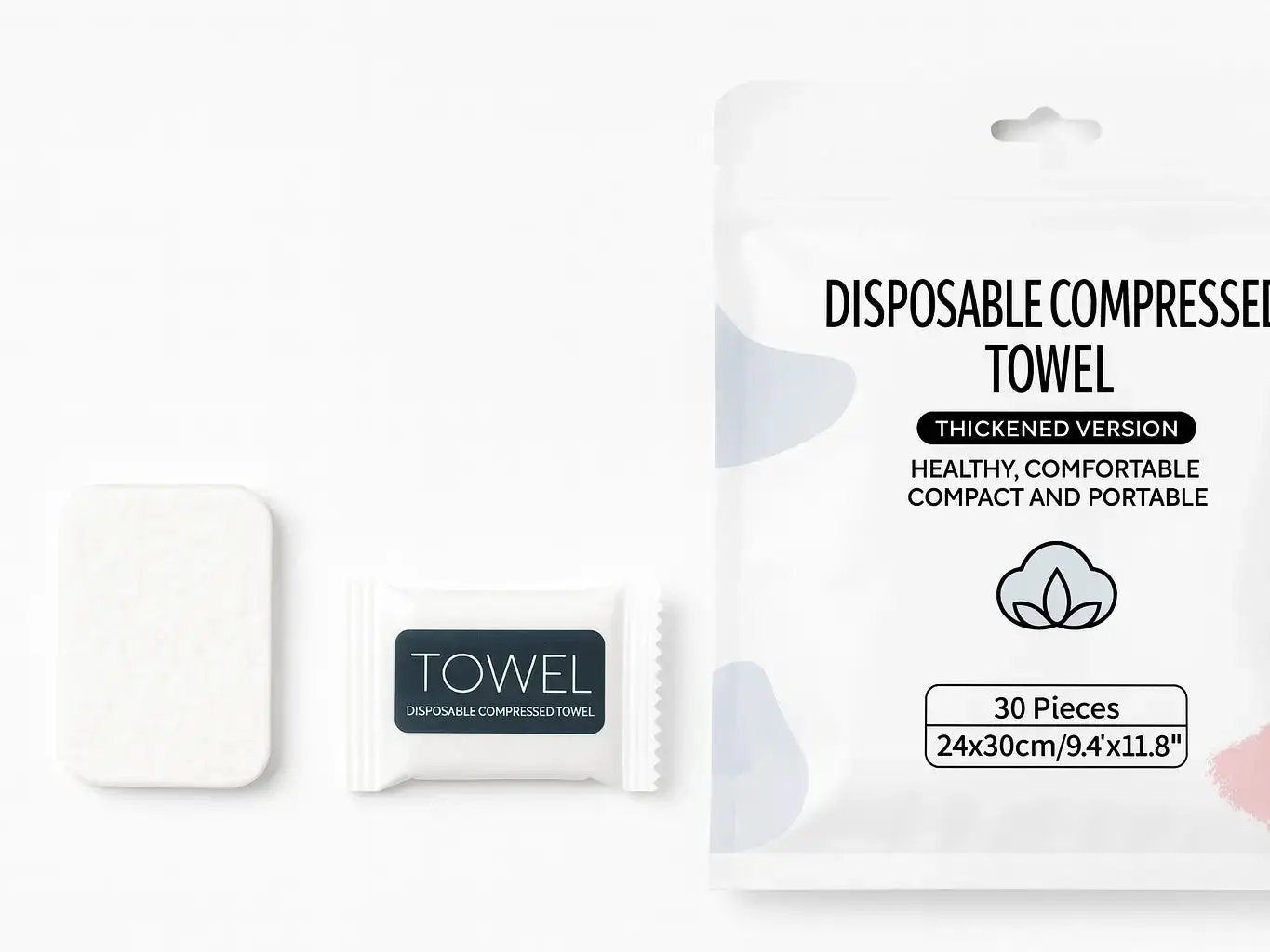 Disposable Compressed Towels 30 Count Portable Travel Towels Expandable Face Towels for Camping Hiking Gym Makeup Removal Individually Compact Tablets by All Mart Bristol Ltd