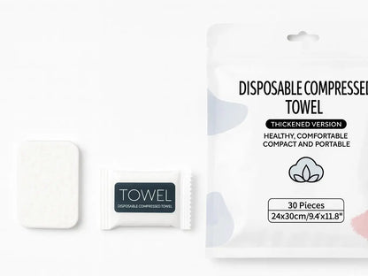 Disposable Compressed Towels 30 Count Portable Travel Towels Expandable Face Towels for Camping Hiking Gym Makeup Removal Individually Compact Tablets by All Mart Bristol Ltd