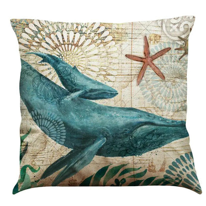 Cushion Covers Sea Turtle Printed Throw Pillow Cases For Home Decor Sofa Chair Seat by Dropshipman
