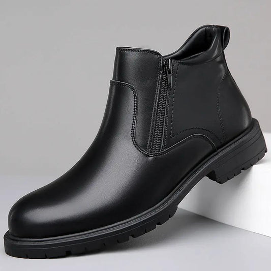Men's Leather Shoes High-top Leather Casual by Dropshipman