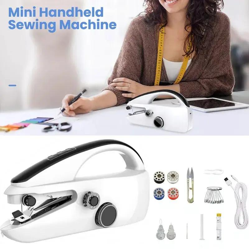 Mini Sewing Machine Handheld Mending Machine Plastic 2 Speed Single Thread Stitching Electric Sewing Small Gadget Dropshipping by All Mart Bristol Ltd