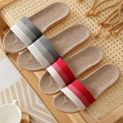 Hemp Women's Slippers Flats Home 2026 Spring Summer Designer Woman Shoes Casual Indoor Slides Couple Soft Sole Non-Slip Floor by All Mart Bristol Ltd