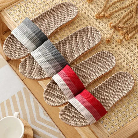 Hemp Women's Slippers Flats Home 2026 Spring Summer Designer Woman Shoes Casual Indoor Slides Couple Soft Sole Non-Slip Floor by All Mart Bristol Ltd