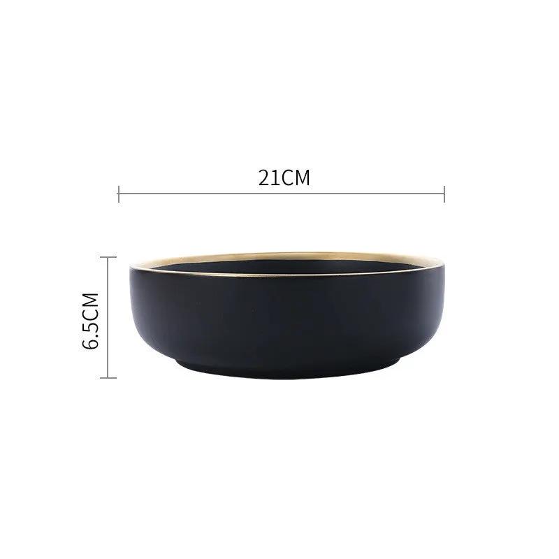 Big Soup Bowl Rice Bowl About Household Ceramic Plate by Dropshipman