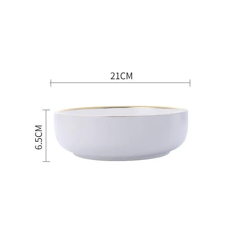 Big Soup Bowl Rice Bowl About Household Ceramic Plate by Dropshipman
