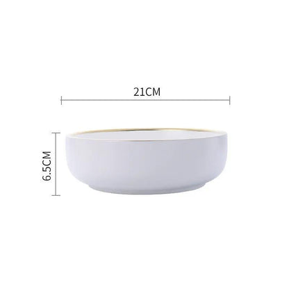 Big Soup Bowl Rice Bowl About Household Ceramic Plate by Dropshipman