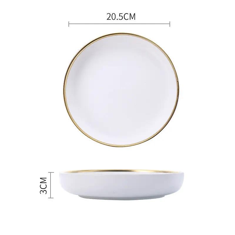 Big Soup Bowl Rice Bowl About Household Ceramic Plate by Dropshipman