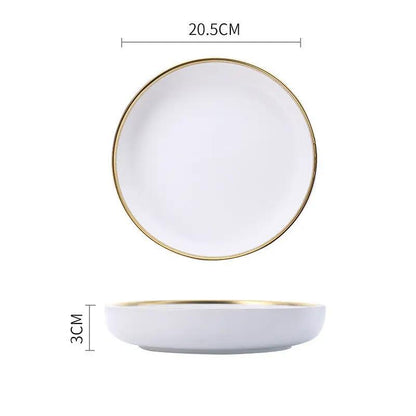 Big Soup Bowl Rice Bowl About Household Ceramic Plate by Dropshipman