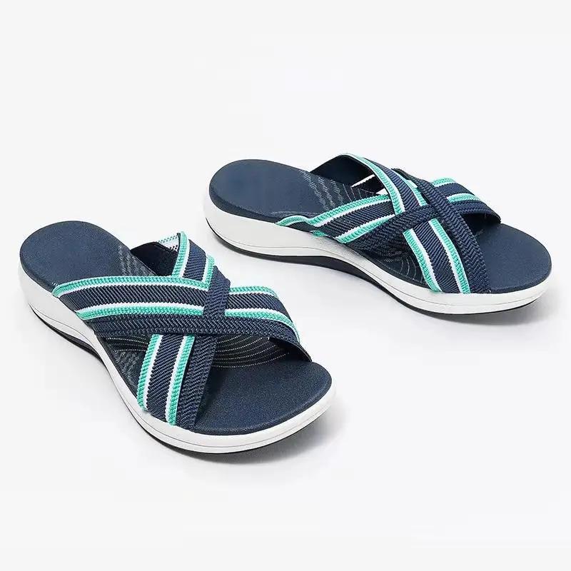 Large Size European And American Home Leisure Beach One-Line Women'S Slope Heel Slippers by Dropshipman