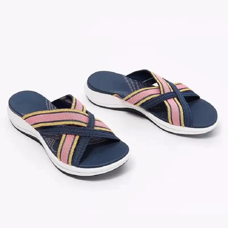 Large Size European And American Home Leisure Beach One-Line Women'S Slope Heel Slippers by Dropshipman