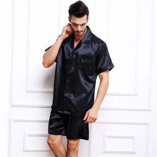 Pajamas Set Pyjamas Nightwear Men Silk Plus Size Satin by Dropshipman