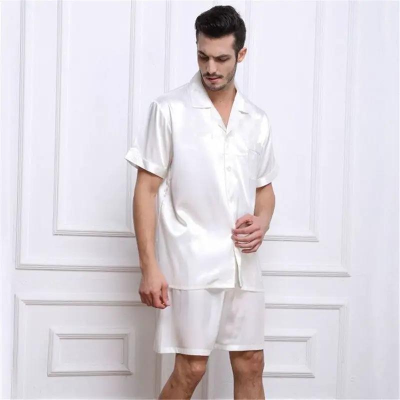Pajamas Set Pyjamas Nightwear Men Silk Plus Size Satin by Dropshipman