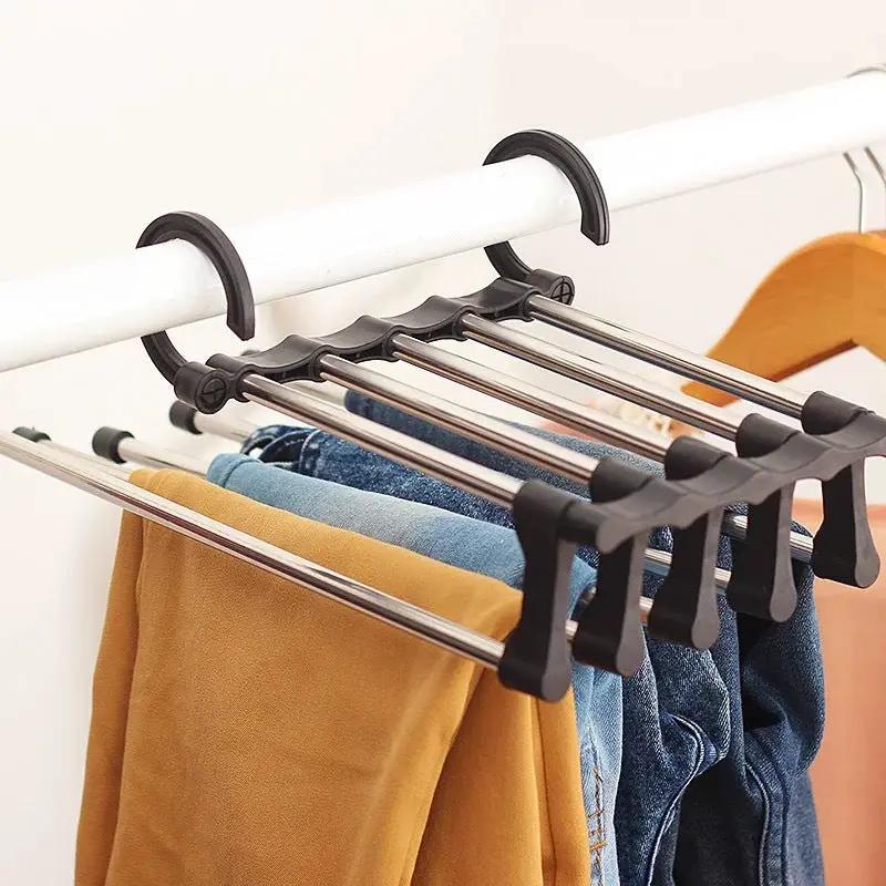 Telescopic Folding Multifunctional Pants Rack Pants Hanger Household by Dropshipman