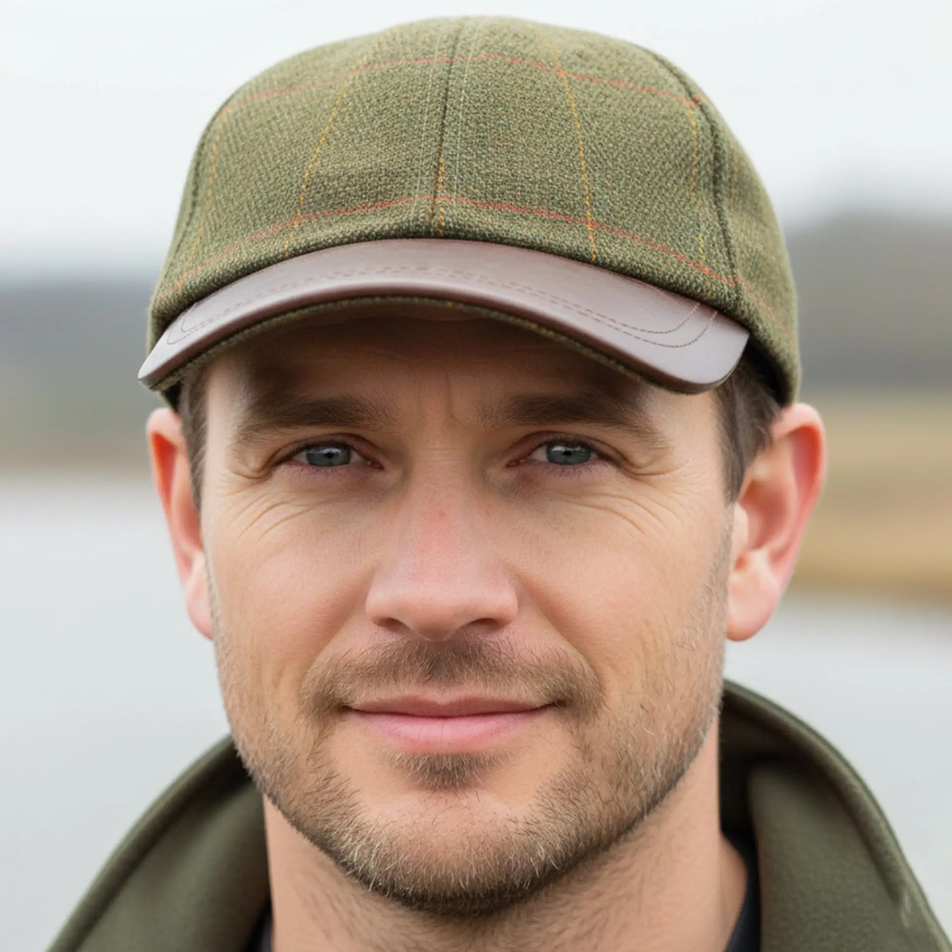 Tweed Leather Skip Hat by All Mart Bristol Ltd