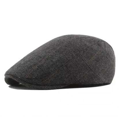 CAP-1 - Men's Newsboy Baker Boy Herringbone Flat Cap Hat - Grey by All Mart Bristol Ltd