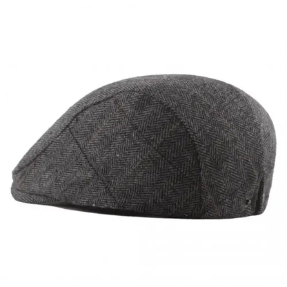 CAP-1 - Men's Newsboy Baker Boy Herringbone Flat Cap Hat - Grey by All Mart Bristol Ltd