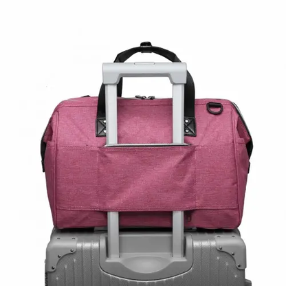 E1802 - Kono Maternity Baby Changing Bag Shoulder Travel Bag Pink by All Mart Bristol Ltd