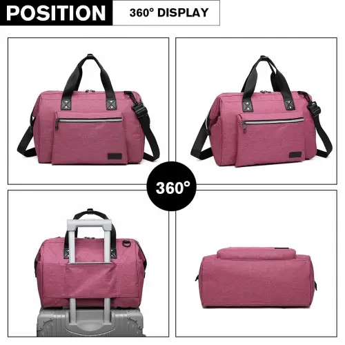 E1802 - Kono Maternity Baby Changing Bag Shoulder Travel Bag Pink by All Mart Bristol Ltd