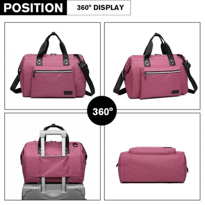 E1802 - Kono Maternity Baby Changing Bag Shoulder Travel Bag Pink by All Mart Bristol Ltd